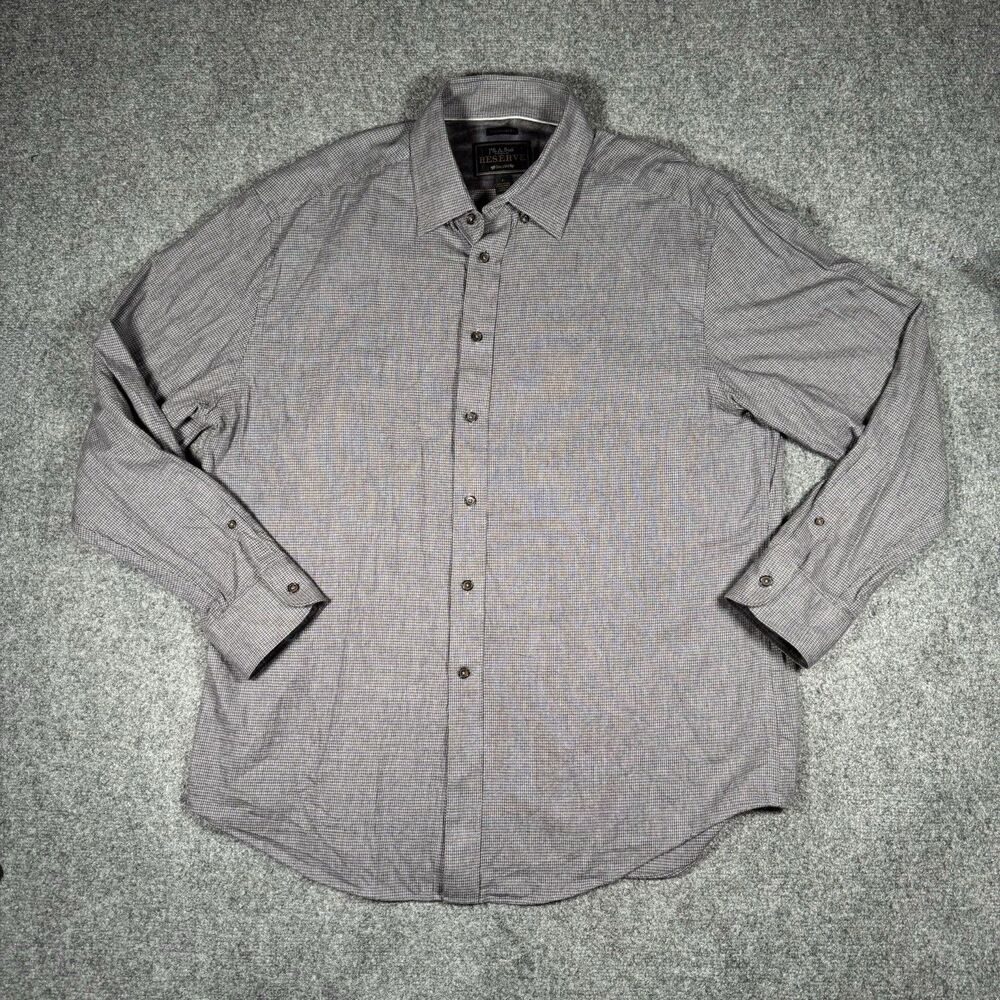Jos. A. Bank Reserve Traditional Fit Cashmere Blend Gray Long Sleeve Shirt Large - Picture 2 of 7
